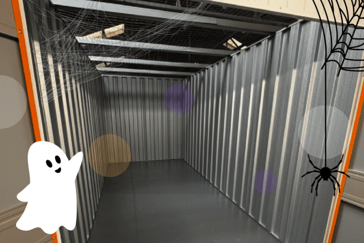 indoor self storage unit with spooky vibes